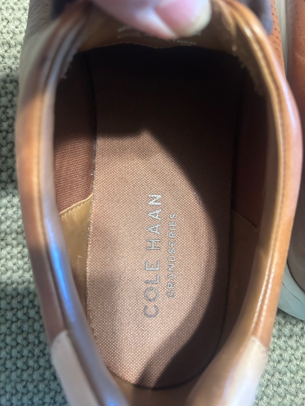Cole Haan Men’s Cognac Brown Leather Slip-On Loafers